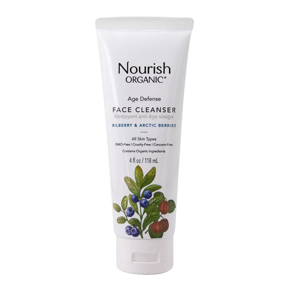 Nourish Organic Age Defense Face Cleanser, Bilberry and Arctic Berry, 4 Oz